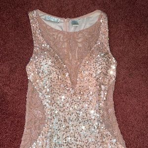 Light pink cocktail length sequined Scala dress